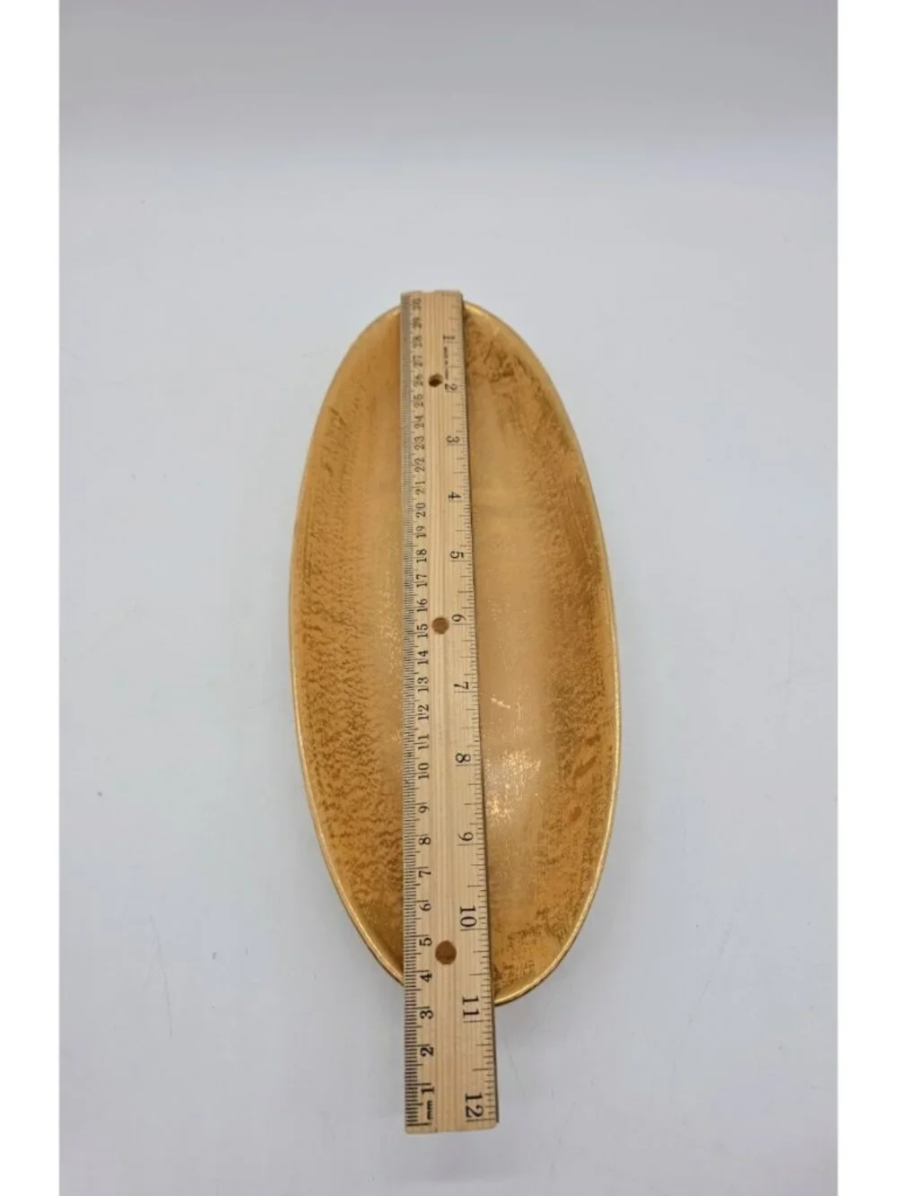 Vintage USA Stangl Pottery Granada Gold on Tan Body MCM Footed Oblong Dish Glam